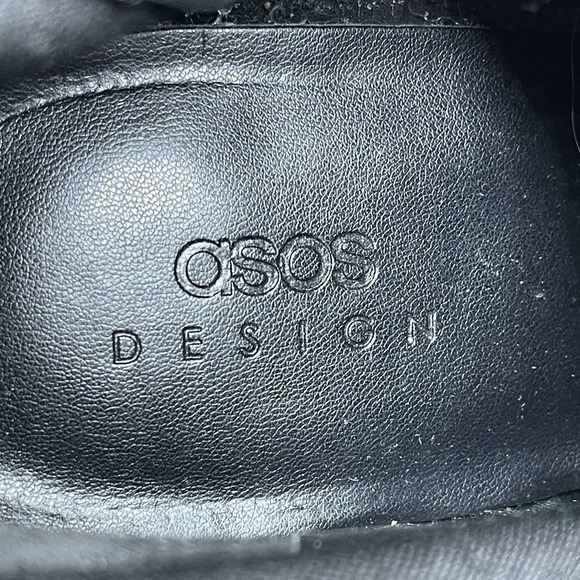 Womens Asos Black Faux Suede Mid Block Heel Sock Ankle Boots Booties Size 6 M - Picture 9 of 10